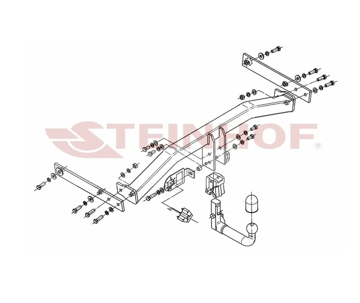 Фаркоп Steinhof для Volkswagen Tiguan 2007-2015 V-129 в Казань