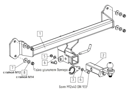 Фаркоп TowRus для BMW iX1 2022-  049113 в Казань