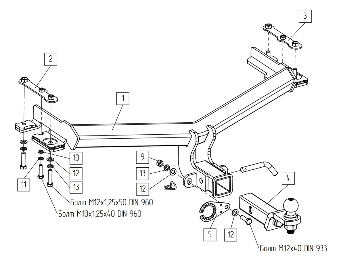 Фаркоп TowRus для GAC GS4 2024- Арт. 299415 299415 в Казань