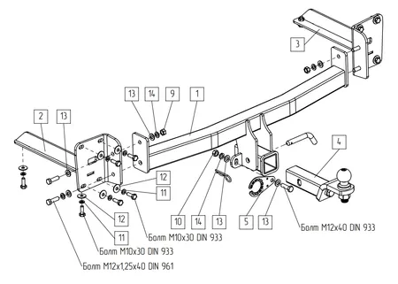 Фаркоп TowRus для Volkswagen Teramont 2022-  269092 в Казань